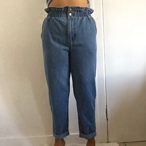 Forever 21 “paper bag straight-leg jeans”